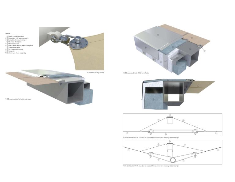 (MCO_01_096) Single membrane, barrel-shaped roof