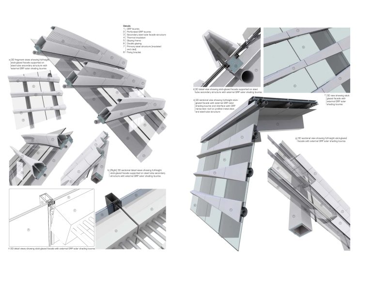 (MCO_01_157) GRP louvres on stick glazing system
