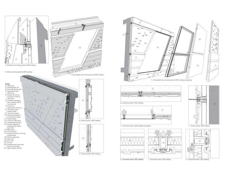 (MCO_01_161) Unitised glazing with GRC cladding
